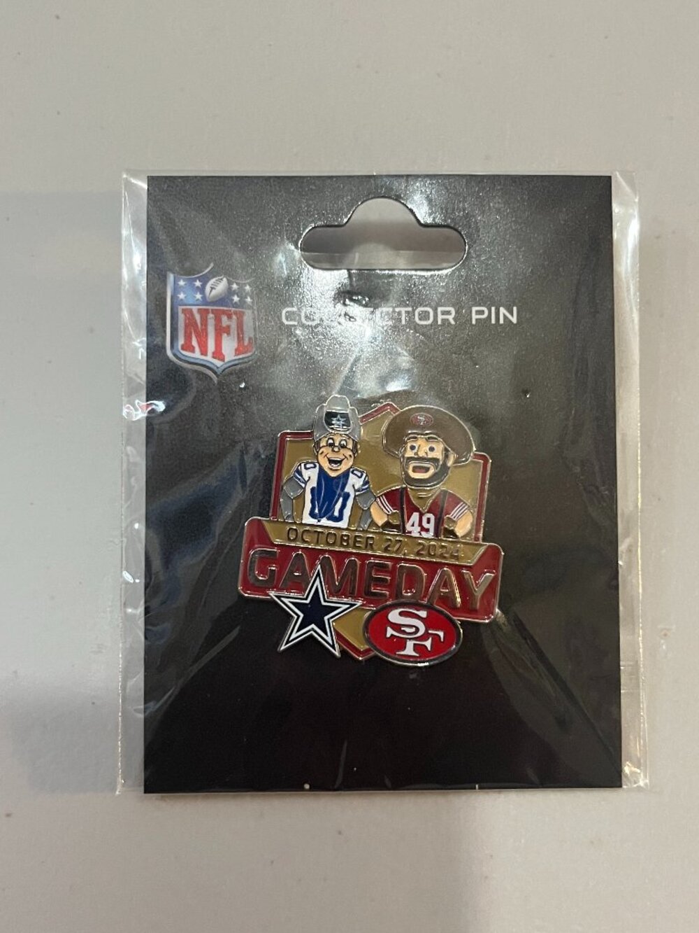 San Francisco 49ers vs. Dallas Cowboys Mascot Gameday Pin 10/27/2024